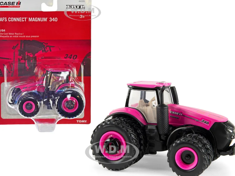 Case IH AFS Connect Magnum 340 Tractor Magenta Dual Wheels Case IH Agriculture 1/64 Diecast Model ERTL TOMY 44335