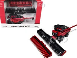 Case IH Axial-Flow AF11 Combine with 16-Row Corn Head and Draper Grain Head Red 1/64 Diecast Model by ERTL TOMY
