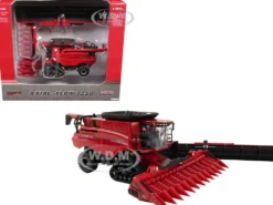 Case IH Axial-Flow 7250 Combine with 12-Row Corn Head and Draper Grain Head Red "Prestige Collection" 1/64 Diecast Model by ERTL TOMY