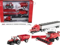 Case IH Harvesting Set of 4 pieces "Case IH Agriculture" Series 1/64 Diecast Models by ERTL TOMY