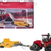 Case IH Steiger 595 Quadtrac Tractor Red with Ashland 2811E Scraper Yellow "Case IH Agriculture" Series 1/64 Diecast Model by ERTL TOMY