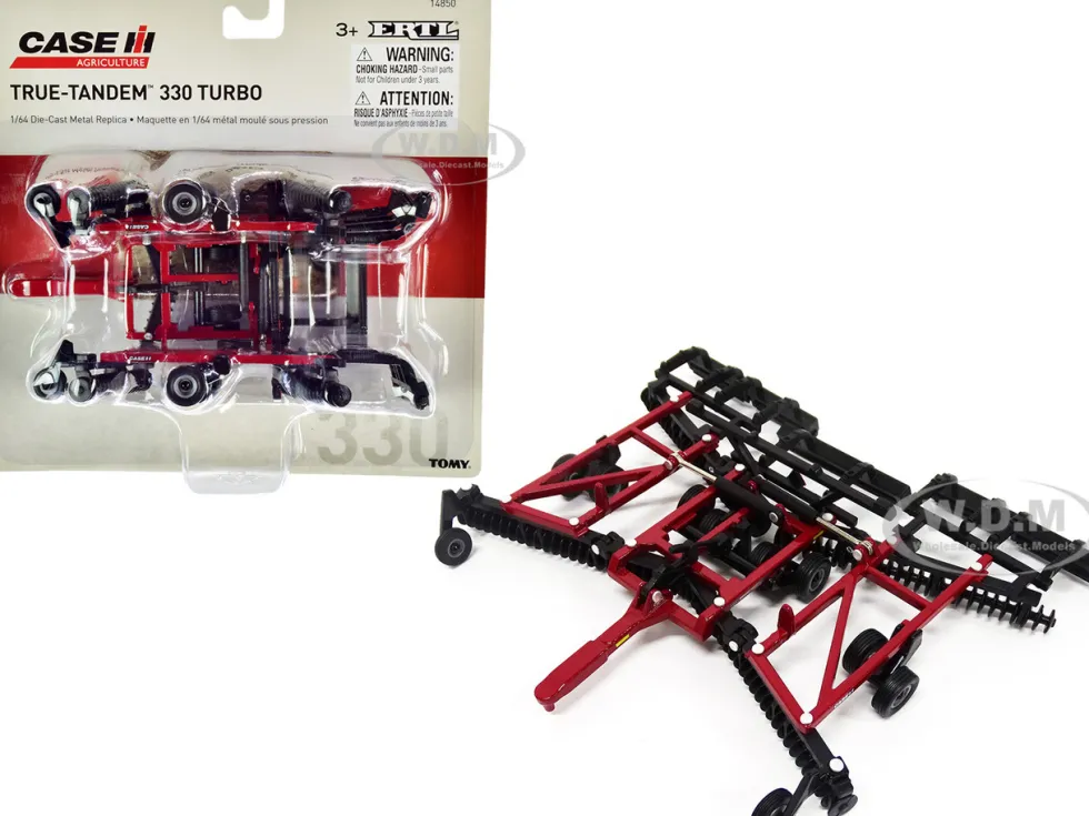 Case IH True-Tandem 330 Turbo Disc Harrow Folding Wings Red Case IH Agriculture 1/64 Diecast Model ERTL TOMY 14850