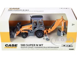 Case 580 Super N WT Backhoe Loader Orange Gray Case Construction Series 1/50 Diecast Model ERTL TOMY 14991