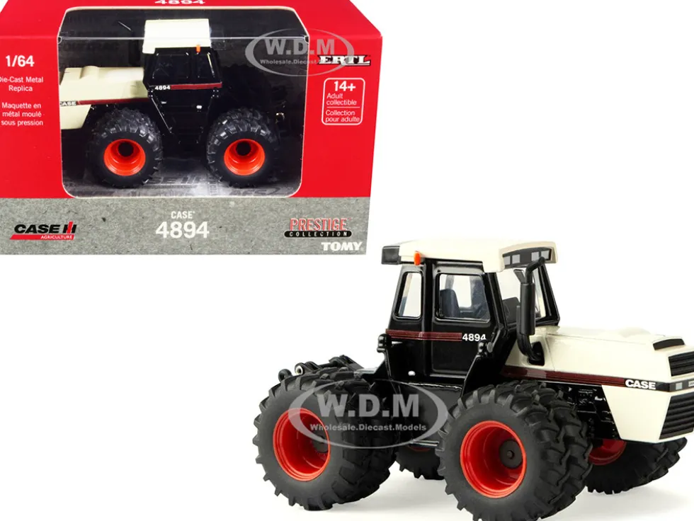 Case 4894 Tractor Dual Wheels Cream Black Prestige Collection Series 1/64 Diecast Model ERTL TOMY 44248
