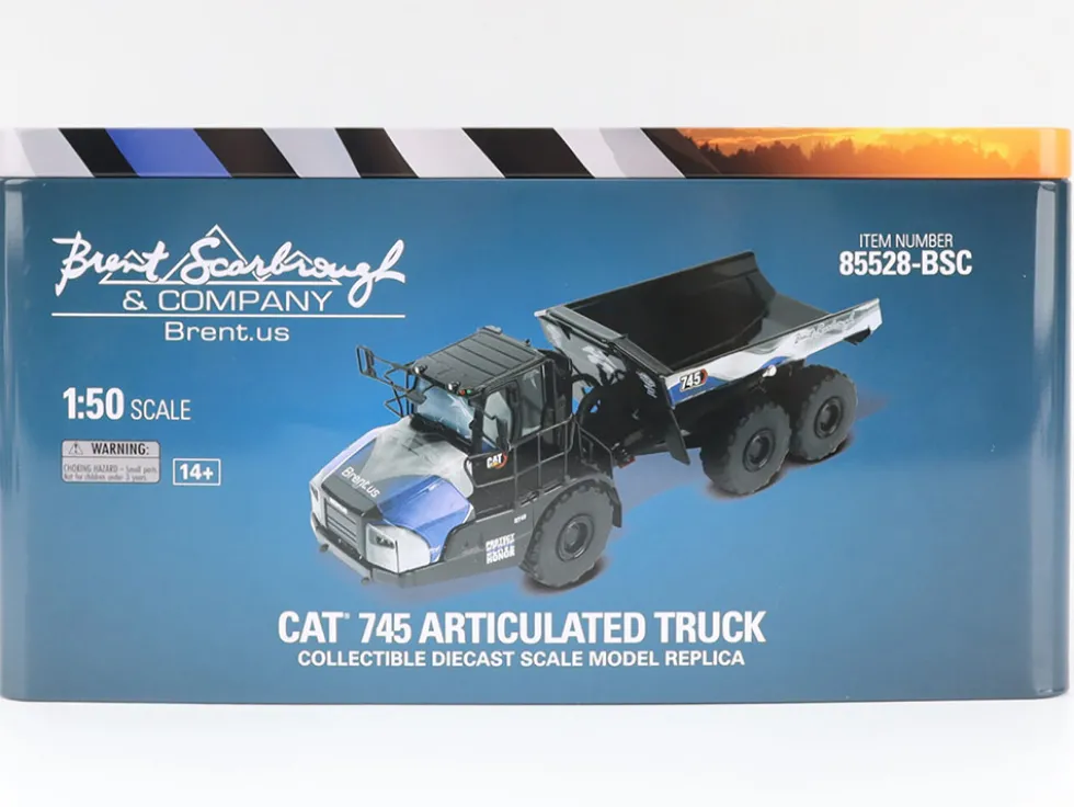 CAT Caterpillar 745 Articulated Dump Truck "Brent Scarbrough & Co. - Back the Blue" Black with Graphics "High Line" Series 1/50 Diecast Model by Diecast Masters