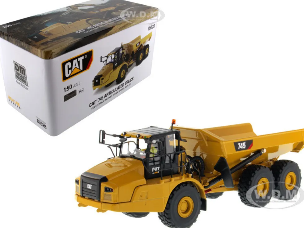 CAT Caterpillar 745 Articulated Hauler Dump Truck Removable Operator High Line Series 1/50 Diecast Model Diecast Masters 85528