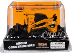 CAT Caterpillar 272C Compact Track Loader with Broom Yellow "Micro-Constructor" Series Diecast Model by Diecast Masters