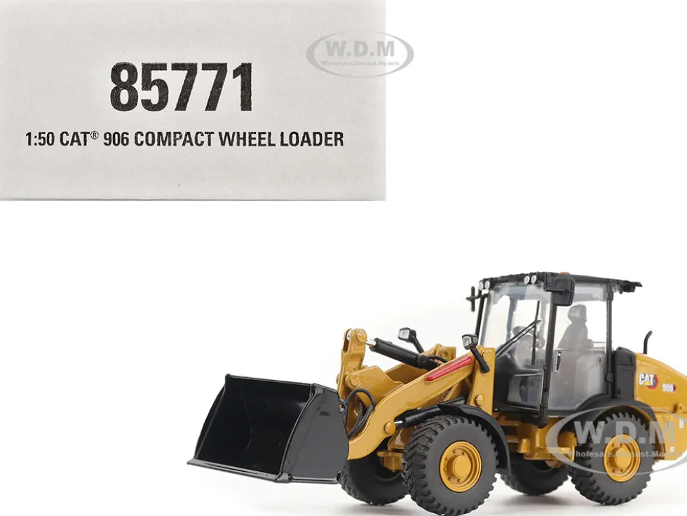 CAT Caterpillar 906 Compact Wheel Loader Yellow with Operator "High Line Series" 1/50 Diecast Model by Diecast Masters
