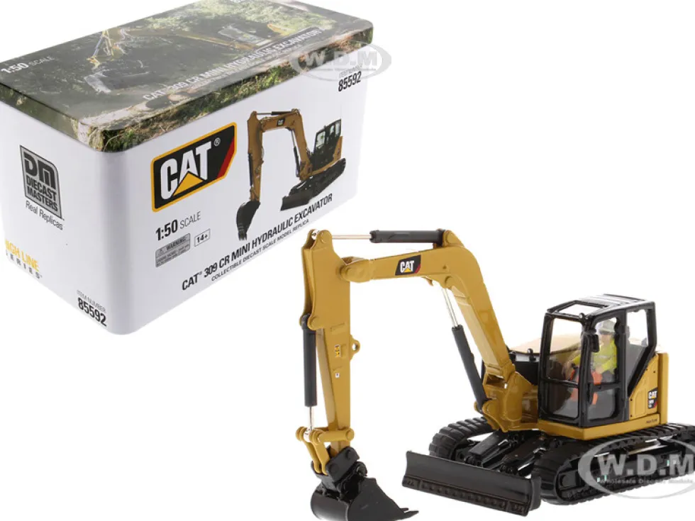 CAT Caterpillar 309 CR Next Generation Mini Hydraulic Excavator Work Tools Operator High Line Series 1/50 Diecast Model Diecast Masters 85592