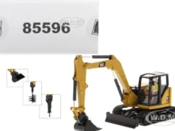 CAT Caterpillar 308 CR Next Generation Mini Hydraulic Excavator with Work Tools Operator High Line Series 1/50 Diecast Model Diecast Masters 85596