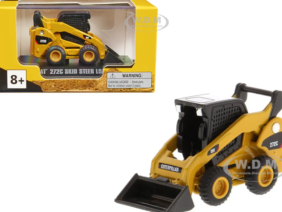 CAT Caterpillar 272C Skid Steer Loader Yellow Micro Constructor Series Diecast Model Diecast Masters 85974DB