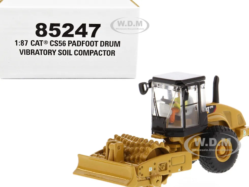 CAT Caterpillar CS56 Padfoot Drum Vibratory Soil Compactor Operator High Line Series 1/87 HO Diecast Model Diecast Masters 85247