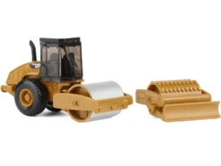 CAT Caterpillar CS56 Roller with Interchangeable Front Attachment Yellow 1/87 (HO) Diecast Model by Diecast Masters
