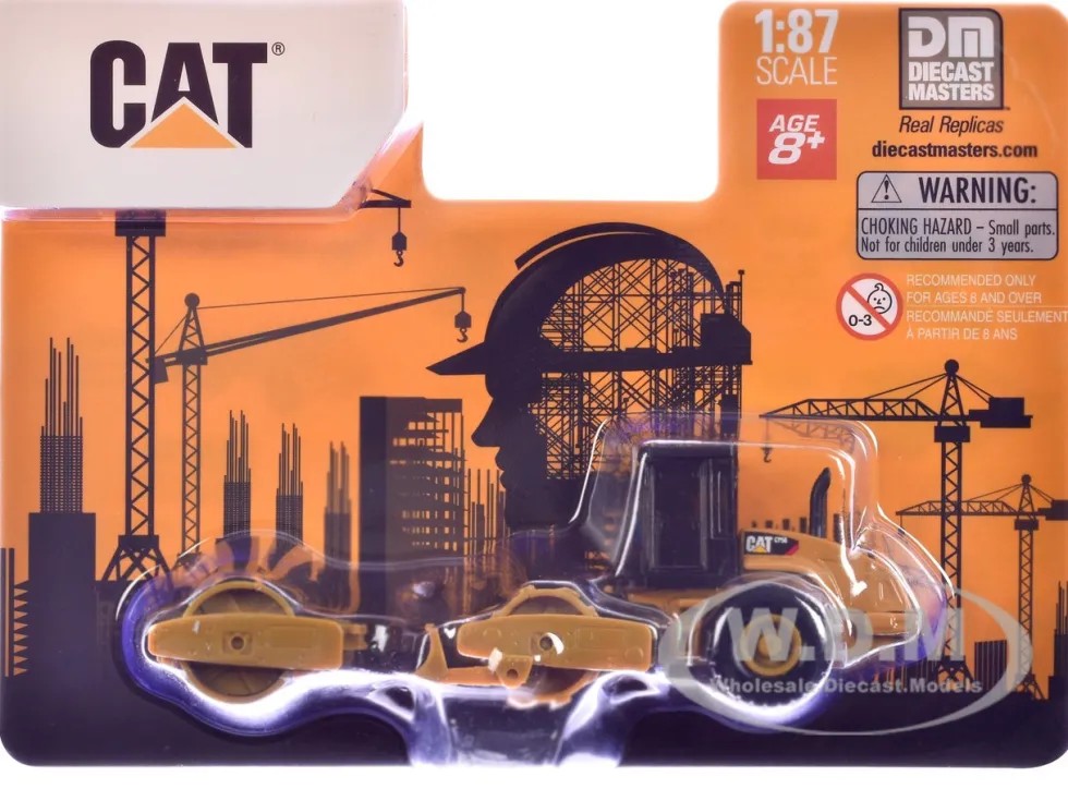 CAT Caterpillar CS56 Roller with Interchangeable Front Attachment Yellow 1/87 (HO) Diecast Model by Diecast Masters