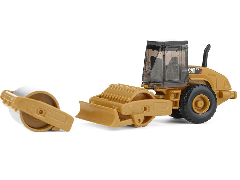 CAT Caterpillar CS56 Roller with Interchangeable Front Attachment Yellow 1/87 (HO) Diecast Model by Diecast Masters