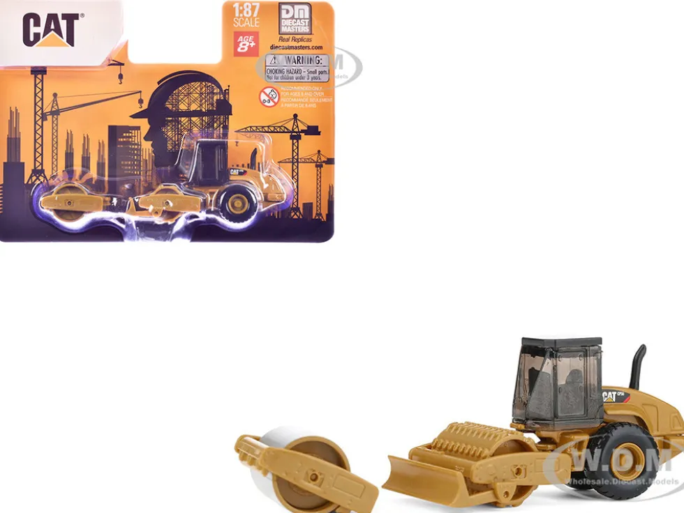 CAT Caterpillar CS56 Roller with Interchangeable Front Attachment Yellow 1/87 (HO) Diecast Model by Diecast Masters