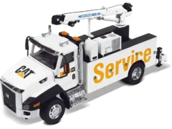 CAT Caterpillar CT660 Auto-Crane Titan 85 Truck with Miller EnPak White "Transport Series" 1/50 Diecast Model by Diecast Masters
