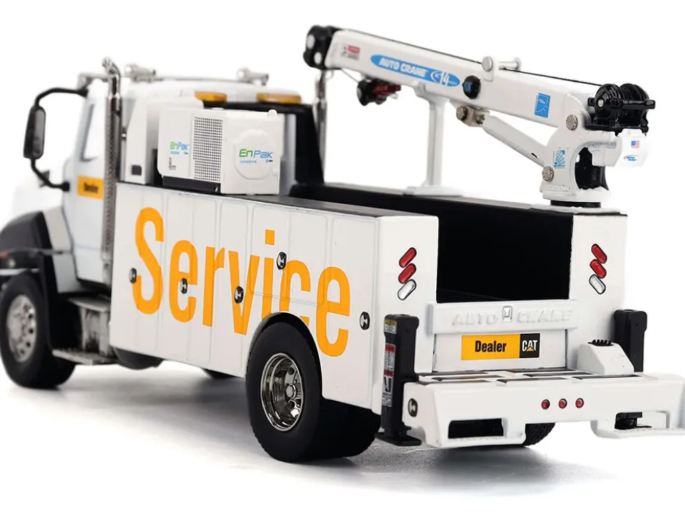 CAT Caterpillar CT660 Auto-Crane Titan 85 Truck with Miller EnPak White "Transport Series" 1/50 Diecast Model by Diecast Masters