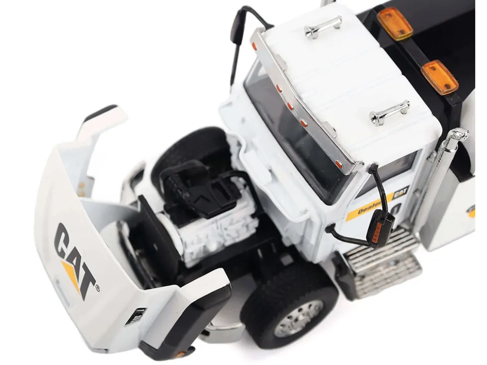 CAT Caterpillar CT660 Auto-Crane Titan 85 Truck with Miller EnPak White "Transport Series" 1/50 Diecast Model by Diecast Masters