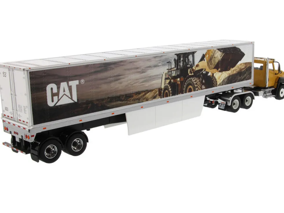 CAT Caterpillar CT660 Day Cab Caterpillar Mural Dry Van Trailer Transport Series 1/50 Diecast Model Diecast Masters 85666