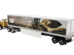CAT Caterpillar CT660 Day Cab Caterpillar Mural Dry Van Trailer Transport Series 1/50 Diecast Model Diecast Masters 85666