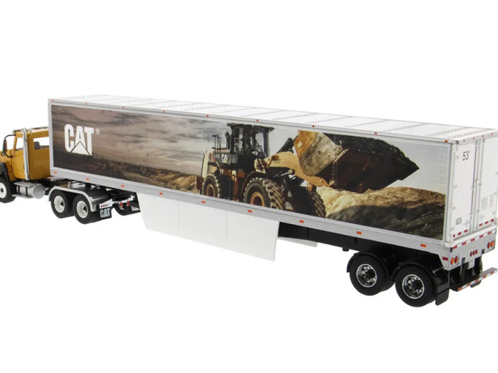 CAT Caterpillar CT660 Day Cab Caterpillar Mural Dry Van Trailer Transport Series 1/50 Diecast Model Diecast Masters 85666