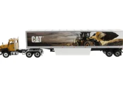 CAT Caterpillar CT660 Day Cab Caterpillar Mural Dry Van Trailer Transport Series 1/50 Diecast Model Diecast Masters 85666