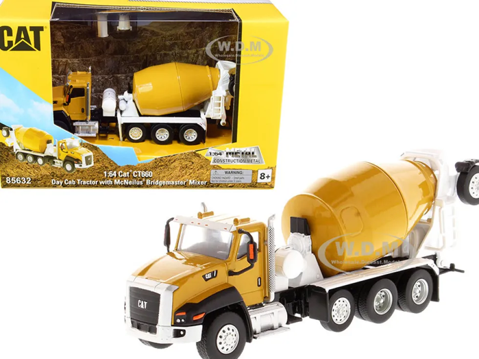 CAT Caterpillar CT660 Day Cab Tractor McNeilus Bridgemaster Concrete Mixer Play & Collect Series 1/64 Diecast Model Diecast Masters 85632