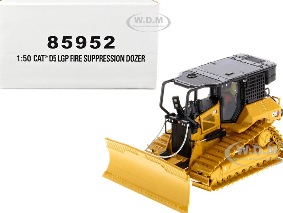 CAT Caterpillar D5 LGP Track Type Tractor Fire Dozer Yellow Operator High Line Series 1/50 Diecast Model Diecast Masters 85952