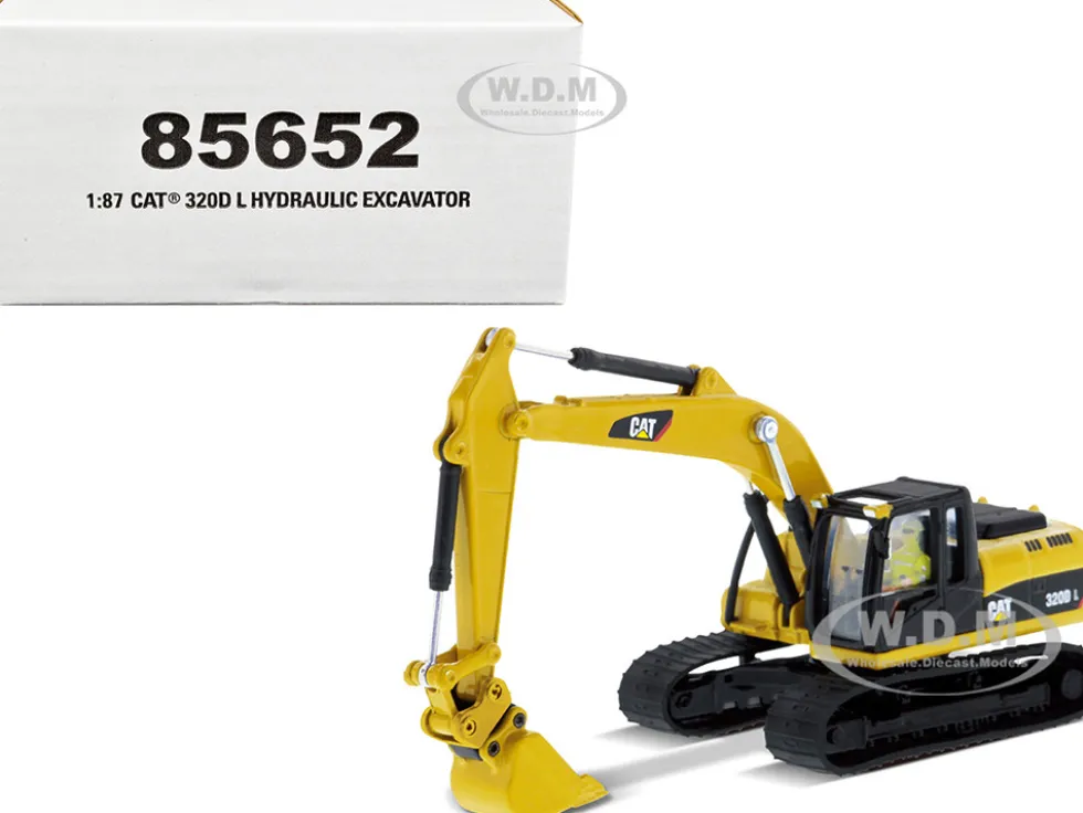 CAT Caterpillar 320D L Hydraulic Excavator Multiple Work Tools Operator High Line Series 1/87 HO Diecast Model Diecast Masters 85652