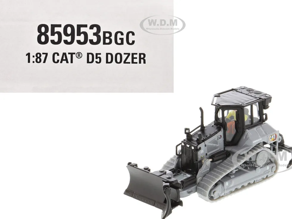 CAT Caterpillar D5 Track-Type Dozer "Centennial" Gray with Operator "High Line Series" 1/87 (HO) Diecast Model by Diecast Masters