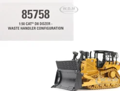 CAT Caterpillar D8 Track-Type Dozer (Waste Handler Configuration) Yellow "High Line" Series 1/50 Diecast Model by Diecast Masters