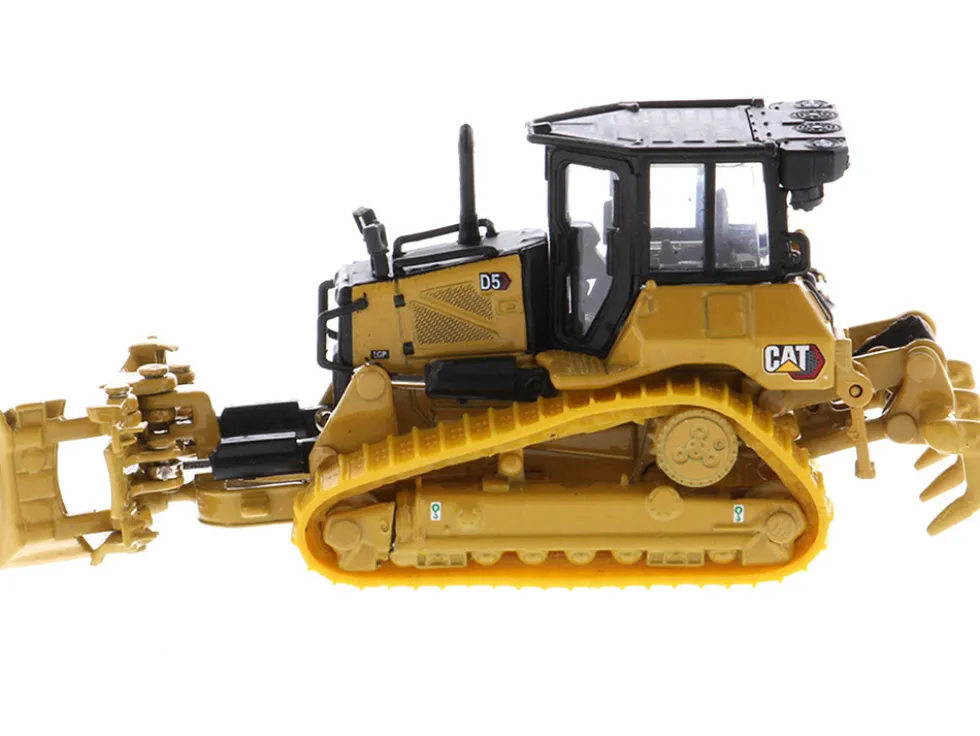 CAT Caterpillar D5 Track-Type Dozer Yellow Fine Grading Undercarriage Foldable Blade High Line Series 1/87 HO Diecast Model Diecast Masters 85953
