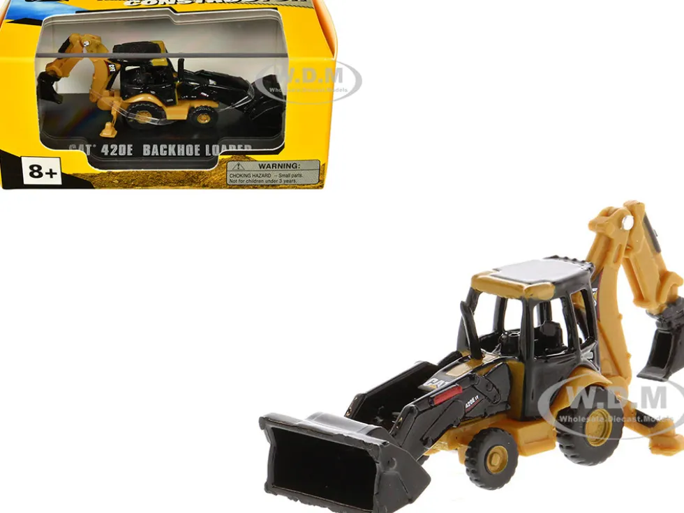 CAT Caterpillar 420E Backhoe Loader Yellow "Micro-Constructor" Series Diecast Model by Diecast Masters