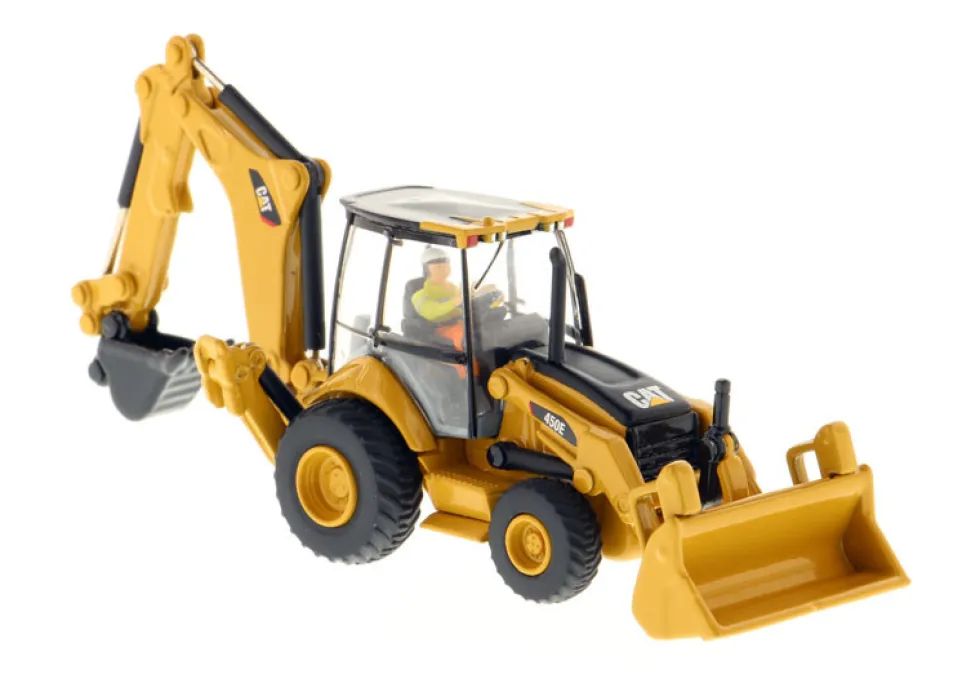 CAT Caterpillar 450E Backhoe Loader Operator High Line Series 1/87 HO Scale Diecast Model Diecast Masters 85263