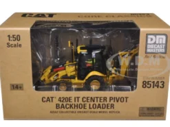 CAT Caterpillar 420E Center Pivot Backhoe Loader with Working Tools with Operator Core Classics Series 1/50 Diecast Model Diecast Masters 85143 C