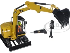 CAT Caterpillar 308E2 CR SB Mini Hydraulic Excavator with Working Tools and Operator High Line Series 1/32 Diecast Model Diecast Masters 85239