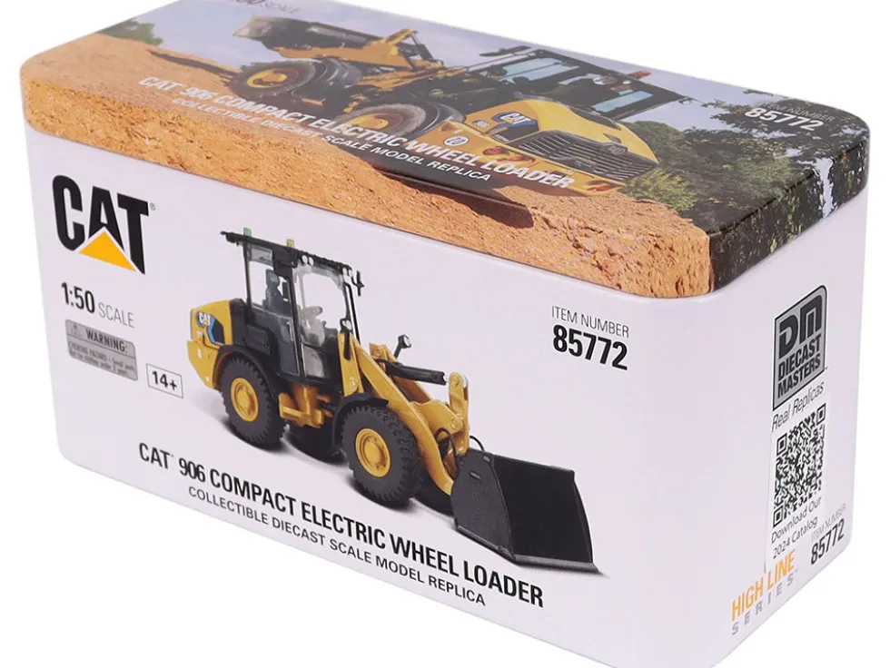 CAT Caterpillar 906 Electric Compact Wheel Loader Yellow with Operator "High Line Series" 1/50 Diecast Model by Diecast Masters