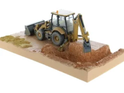 CAT Caterpillar 420F2 IT Backhoe Loader with Operator Yellow Weathered Series 1/50 Diecast Model Diecast Masters 85755