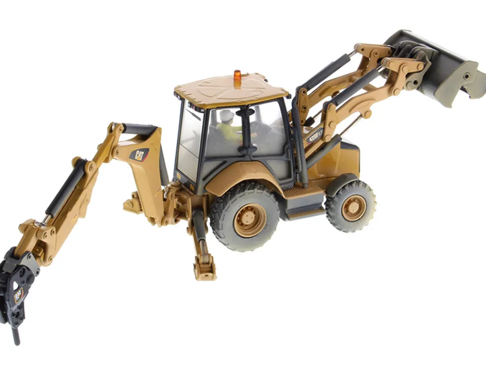 CAT Caterpillar 420F2 IT Backhoe Loader with Operator Yellow Weathered Series 1/50 Diecast Model Diecast Masters 85755