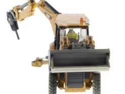 CAT Caterpillar 420F2 IT Backhoe Loader with Operator Yellow Weathered Series 1/50 Diecast Model Diecast Masters 85755