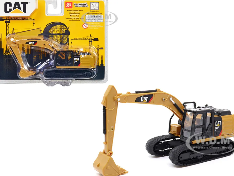 CAT Caterpillar 320F L Hydraulic Excavator Yellow and Black 1/64 Diecast Model Diecast Masters 84644CS