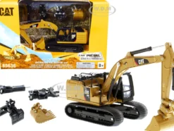 CAT Caterpillar 320F L Hydraulic Tracked Excavator 5 Work Tools Play & Collect! 1/64 Diecast Model Diecast Masters 85636