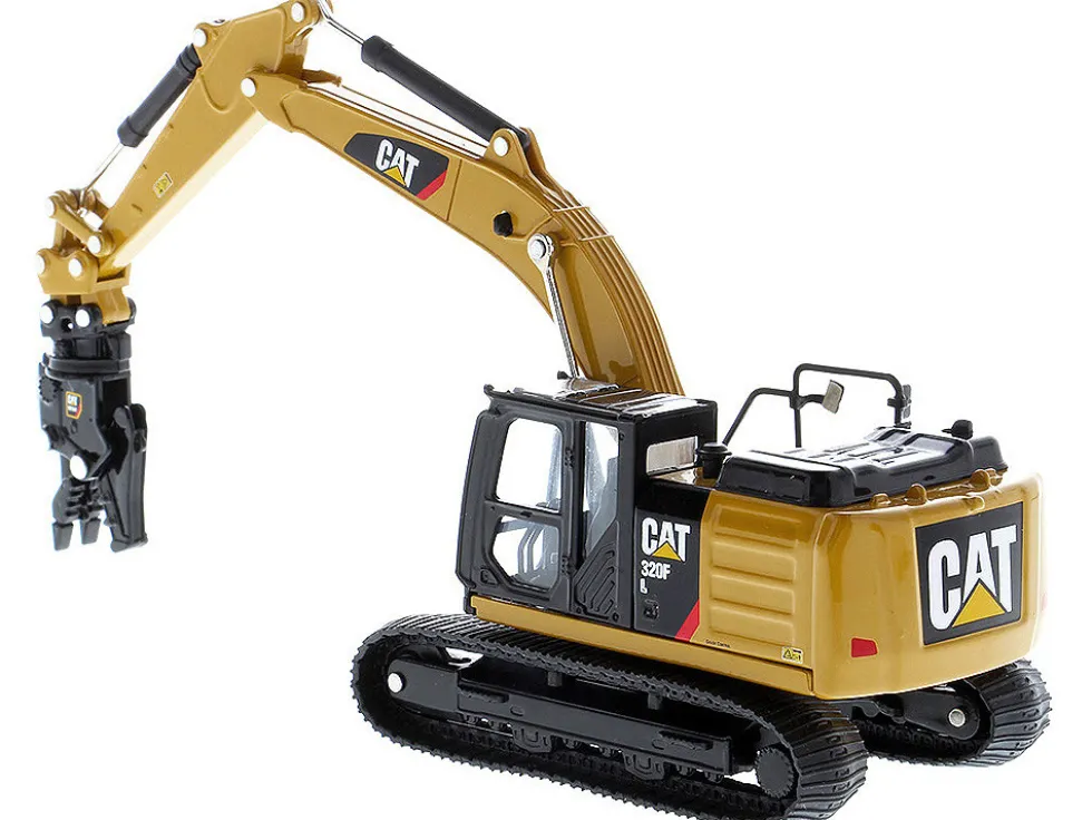 CAT Caterpillar 320F L Hydraulic Tracked Excavator 5 Work Tools Play & Collect! 1/64 Diecast Model Diecast Masters 85636