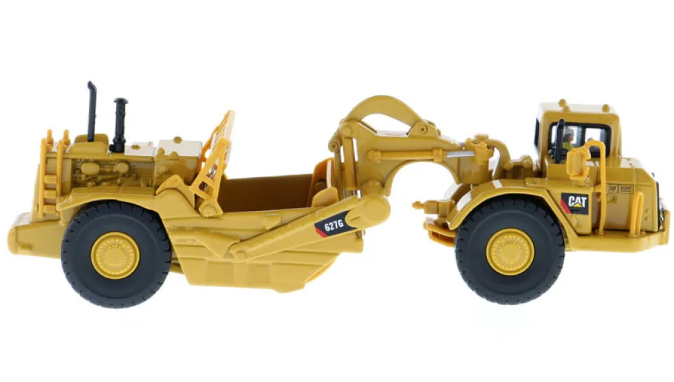 CAT Caterpillar 627G Wheeled Scraper Tractor with Operator High Line Series 1/87 HO Diecast Model Diecast Masters 85134