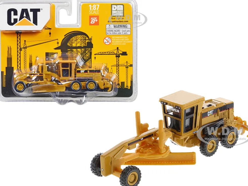 CAT Caterpillar 163H Motor Grader Yellow 1/87 HO Diecast Model Diecast Masters 84403