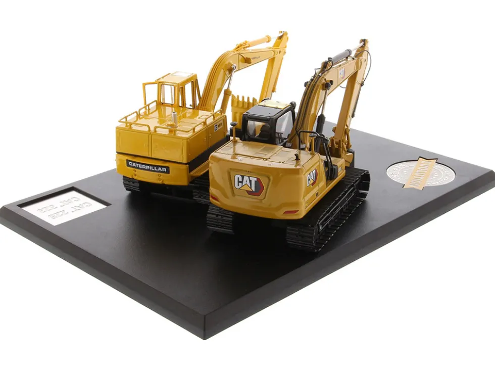 CAT Caterpillar 225 Hydraulic Escavator and CAT Caterpillar 323 Next Generation Hydraulic Escavator Set of 2 pieces Evolution Series 1/50 Diecast Models Diecast Masters 85715