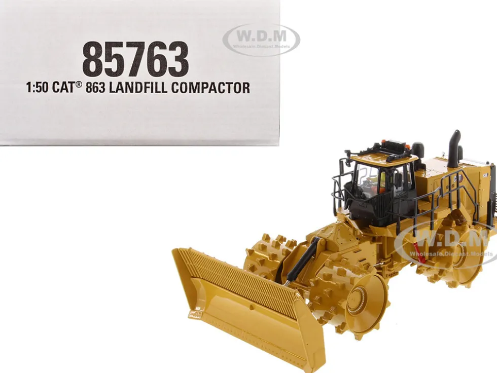 CAT Caterpillar 836 Landfill Compactor Yellow "High Line" Series 1/50 Diecast Model by Diecast Masters