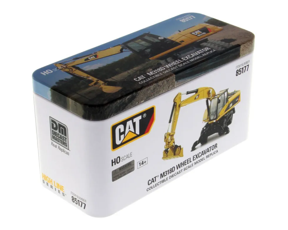 CAT Caterpillar M318D Wheeled Excavator Operator High Line Series 1/87 HO Scale Diecast Model Diecast Masters 85177