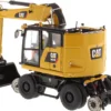 CAT Caterpillar M323F Railroad Wheeled Excavator Operator 3 Work Tools CAT Yellow Version High Line Series 1/50 Diecast Model Diecast Masters 85662
